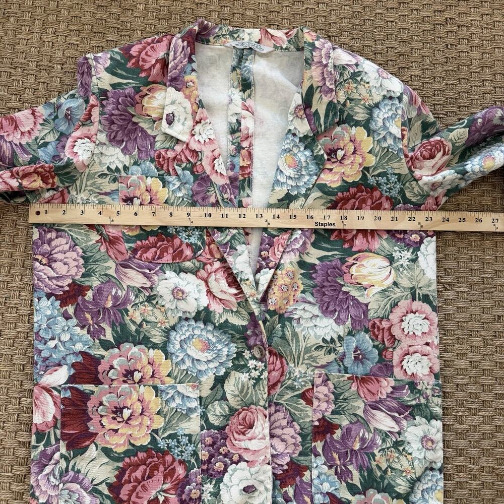 Vintage Floral Tapestry Blazer Gotcha Covered Women’s Size XL USA Made - Picture 11 of 12